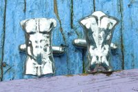 Boutons de Manchette Torse Masculin, Fabrication Artisanale Française en Etain.