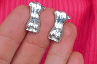 Boutons de Manchette Torse Féminin, Fabrication Artisanale Française en Etain.