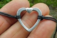 Double Heart-Shaped Day Collar – Symbol of Commitment and Trust. Hand Cast Pewter.