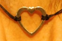 Double Heart-Shaped Day Collar – Symbol of Commitment and Trust. Hand Cast Pewter.