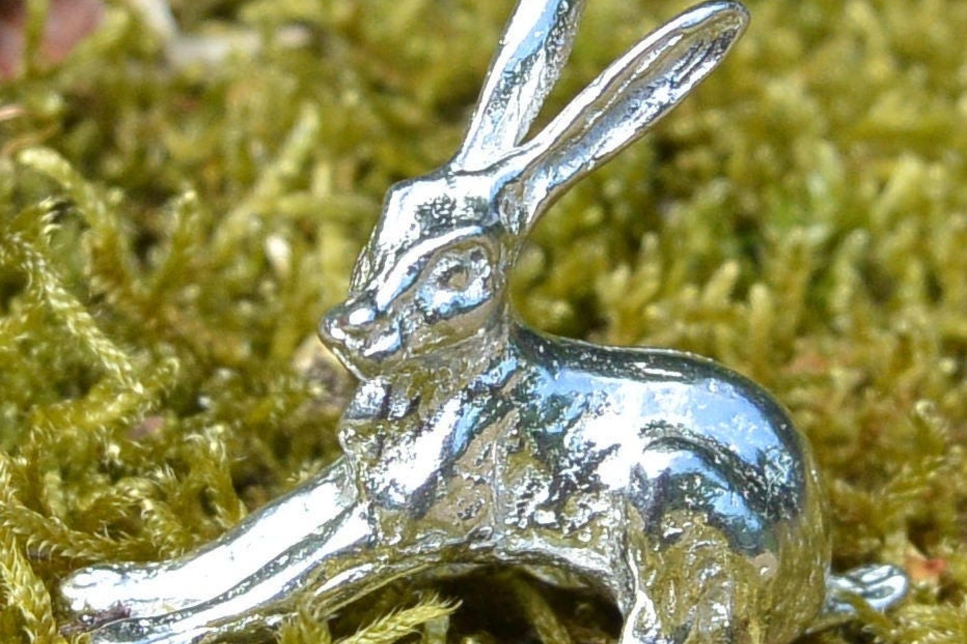 Hare Figurine - Passion & Play. Hand Cast Pewter.