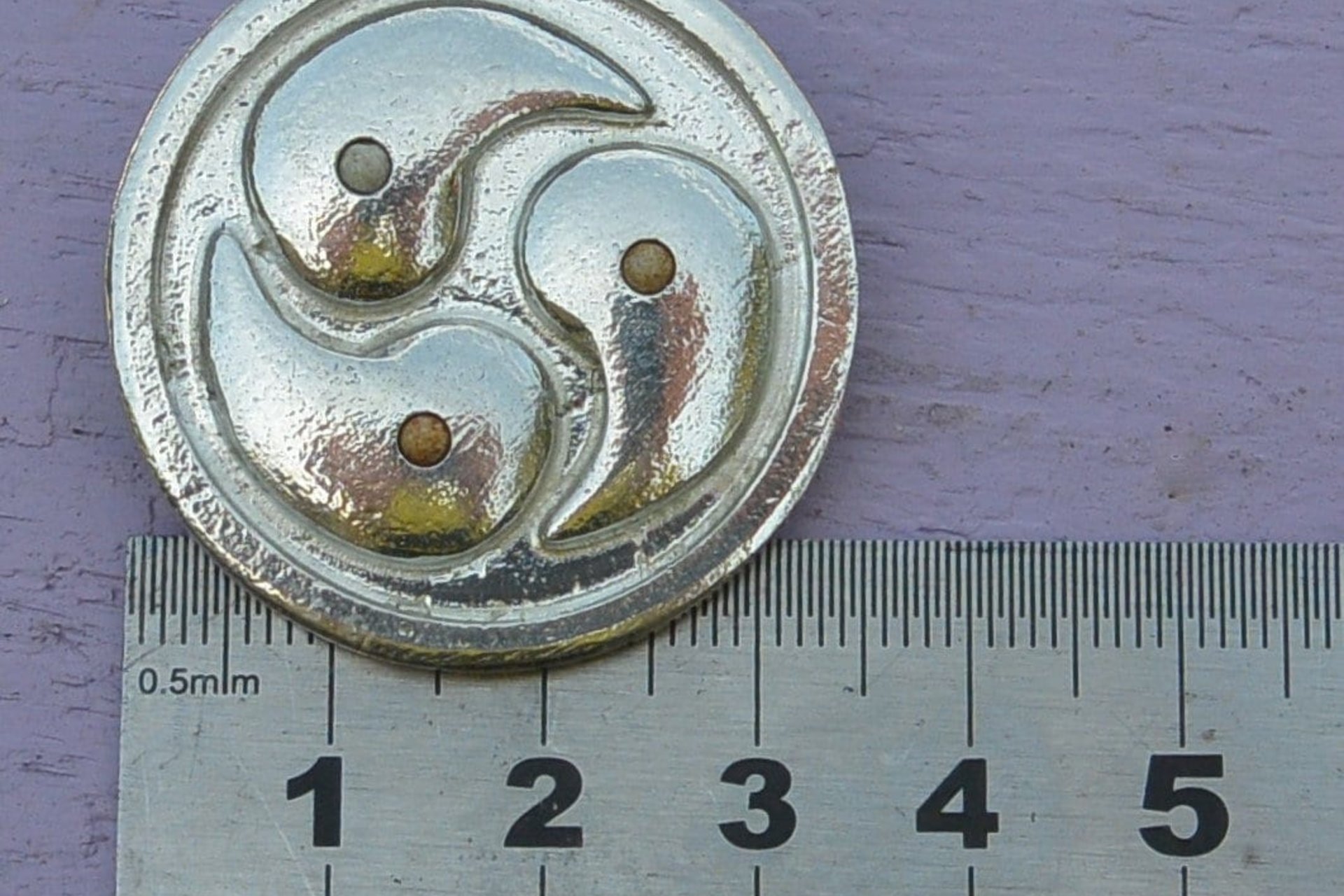 BDSM Brooch, 3 cm across