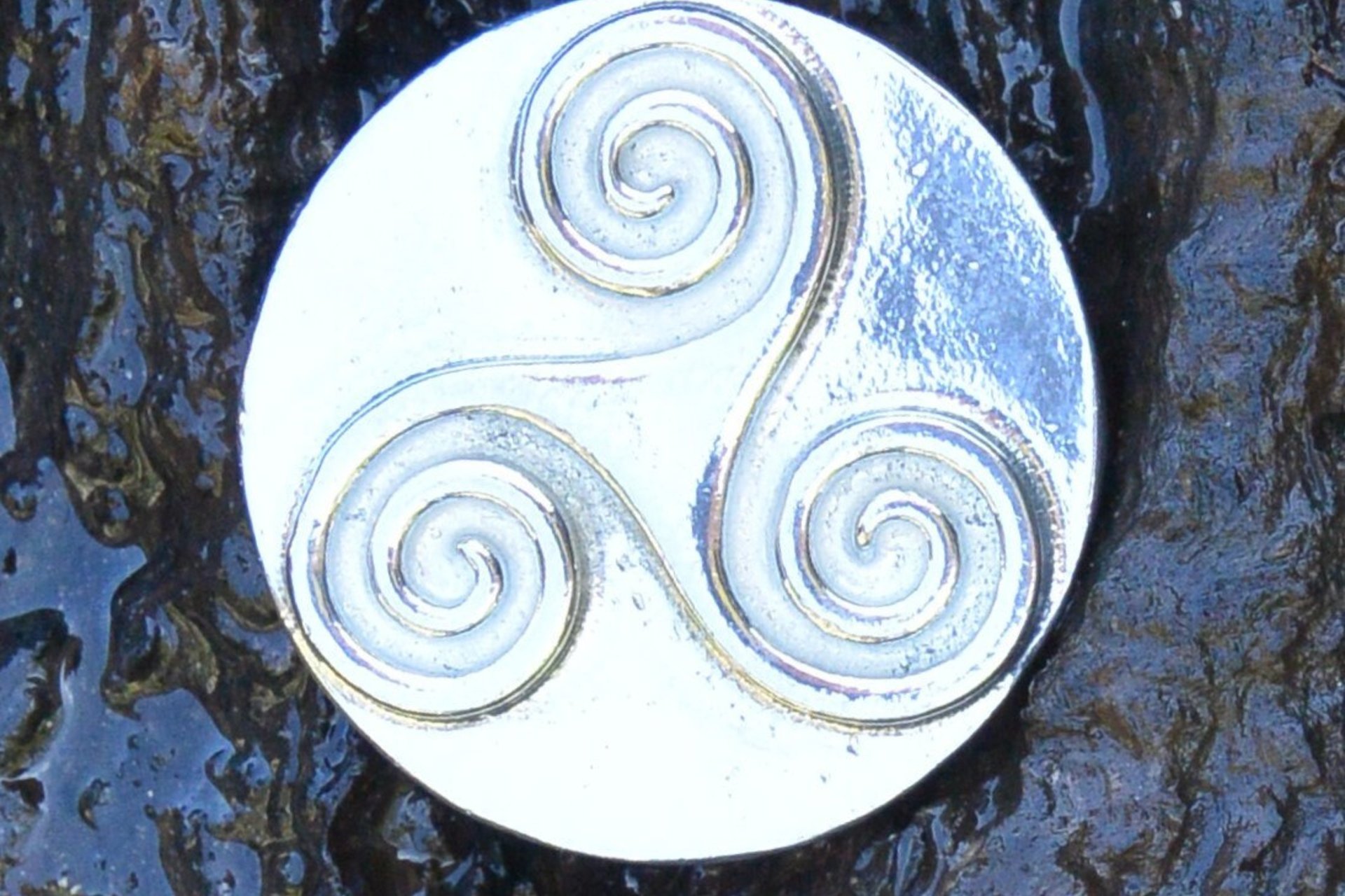 Triskelion Brooch. Hand Cast Pewter.