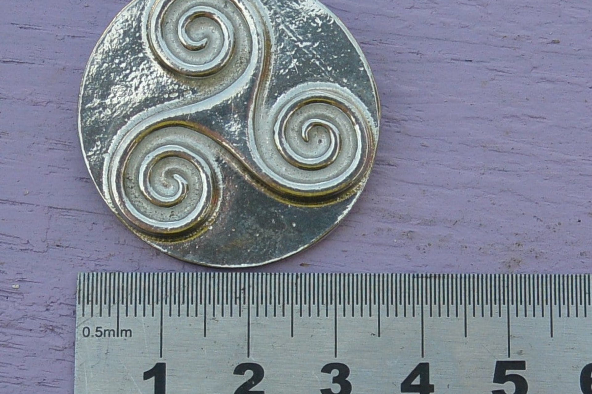 Triskelion Brooch. Hand Cast Pewter.