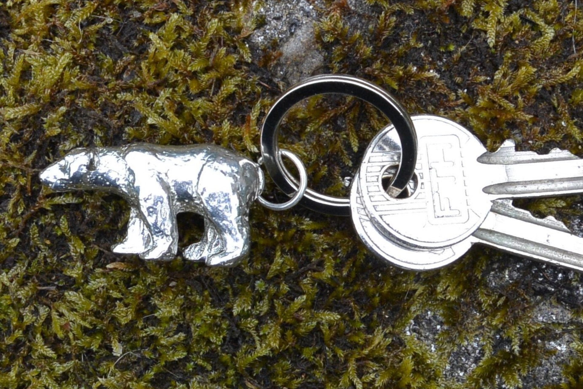LGBTQ+ Bear Culture Keyring. Hand Cast Pewter.