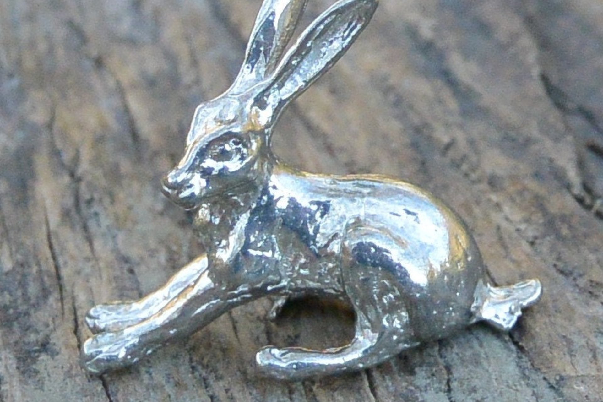 Hare Figurine - Passion & Play. Hand Cast Pewter.