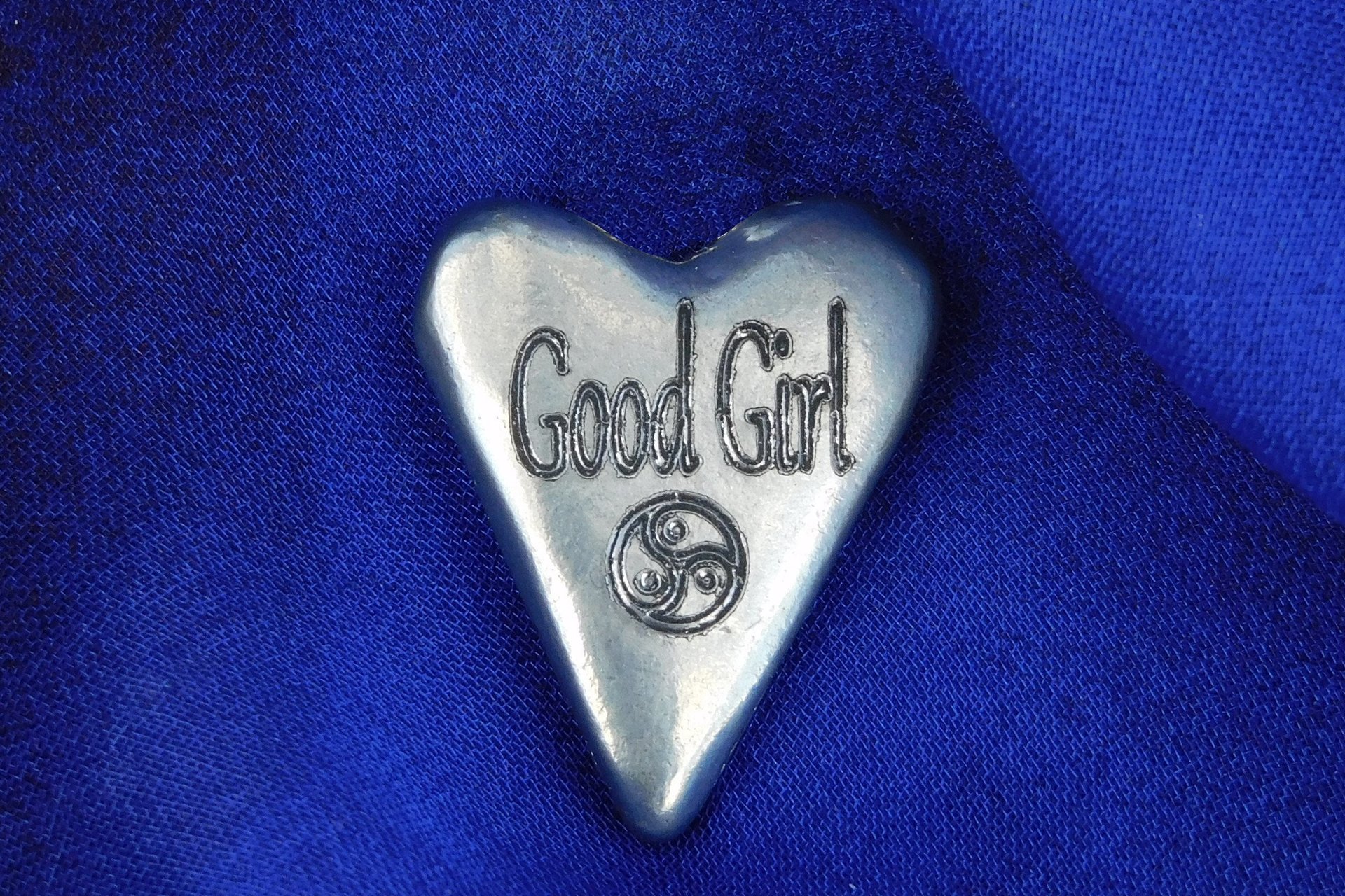 BDSM Good Girl Pocket Token, Erotic Sub Gift. Hand Cast Pewter.