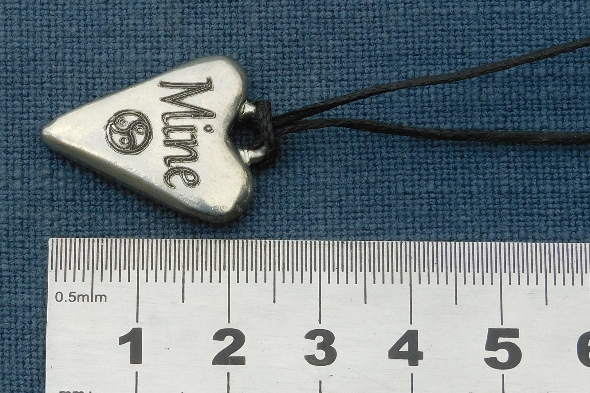 BDSM Bitch Pendant, Erotic Sub Gift. Adjustable Waxed Cord. Hand Cast Pewter.