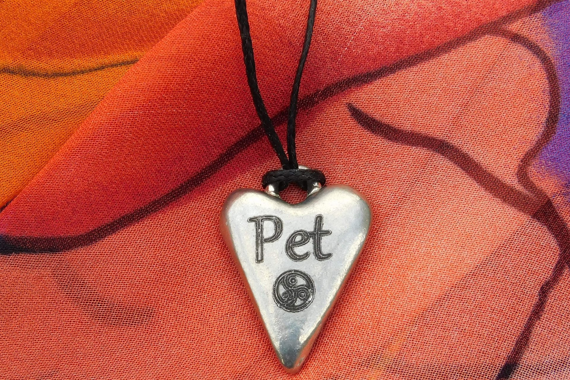 BDSM ‘Pet’ Pendant, Erotic Sub Gift. Adjustable Waxed Cord. Hand Cast Pewter.