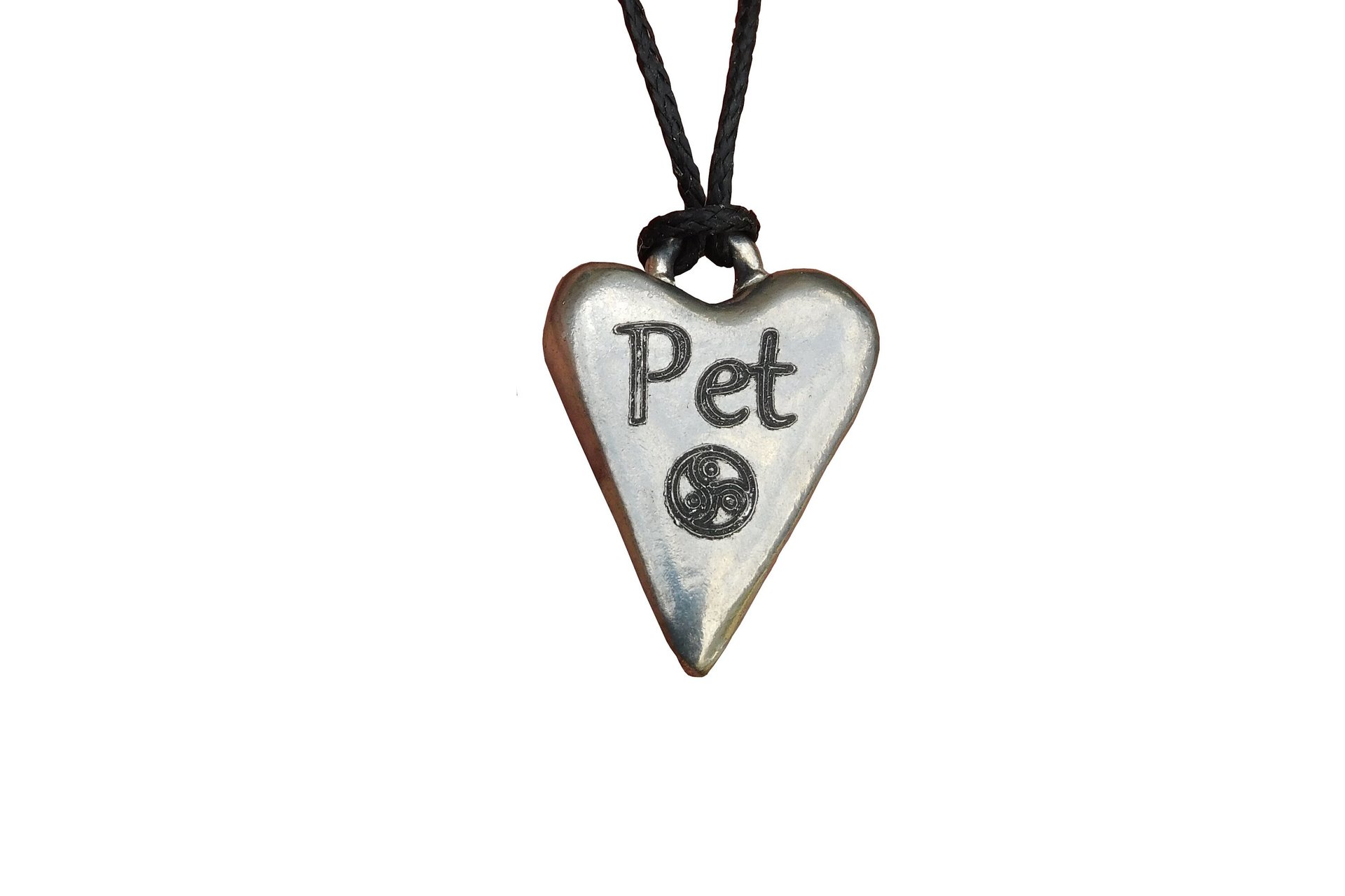 BDSM ‘Pet’ Pendant, Erotic Sub Gift. Adjustable Waxed Cord. Hand Cast Pewter.
