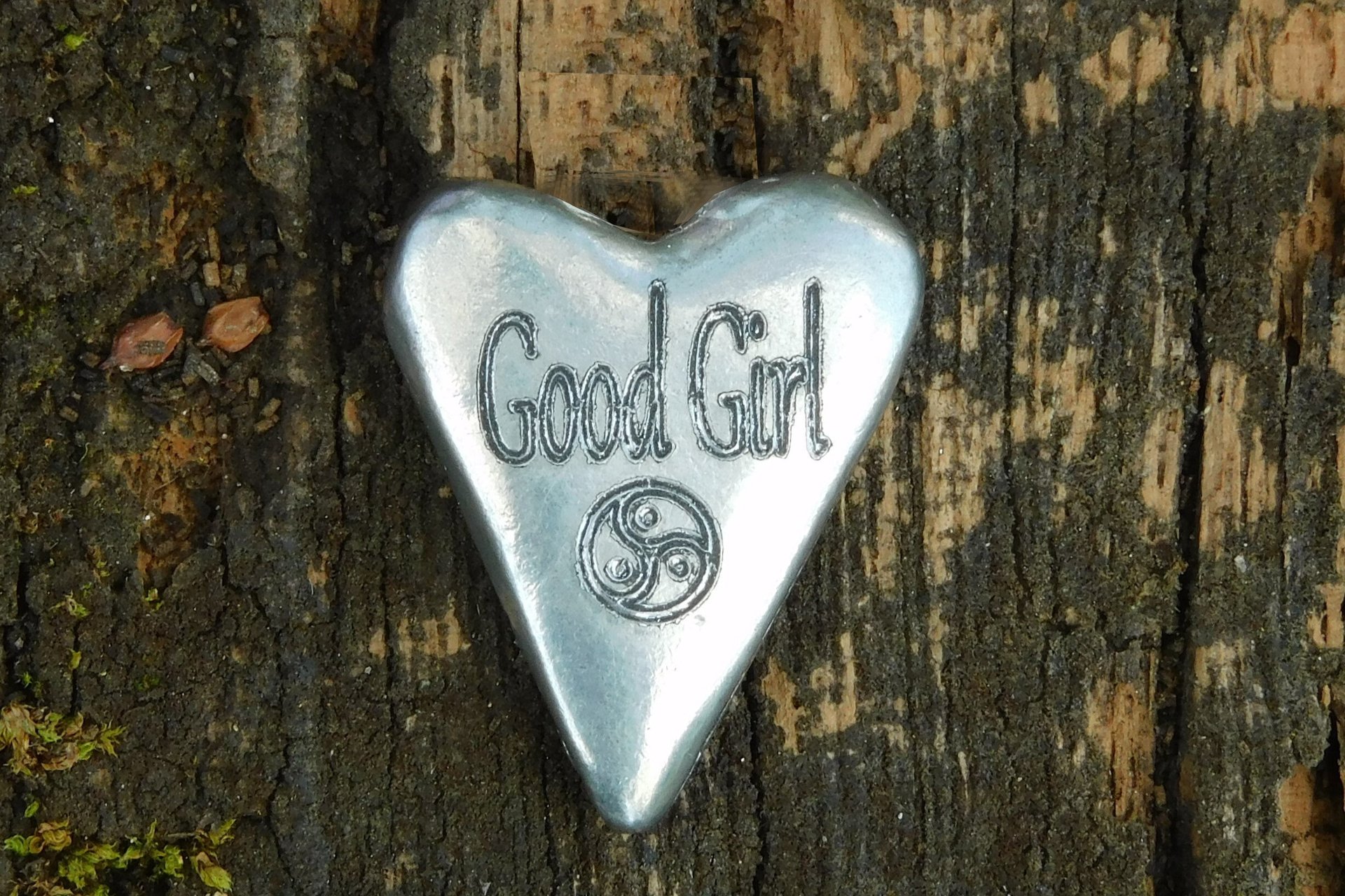 BDSM Good Girl Pocket Token, Erotic Sub Gift. Hand Cast Pewter.