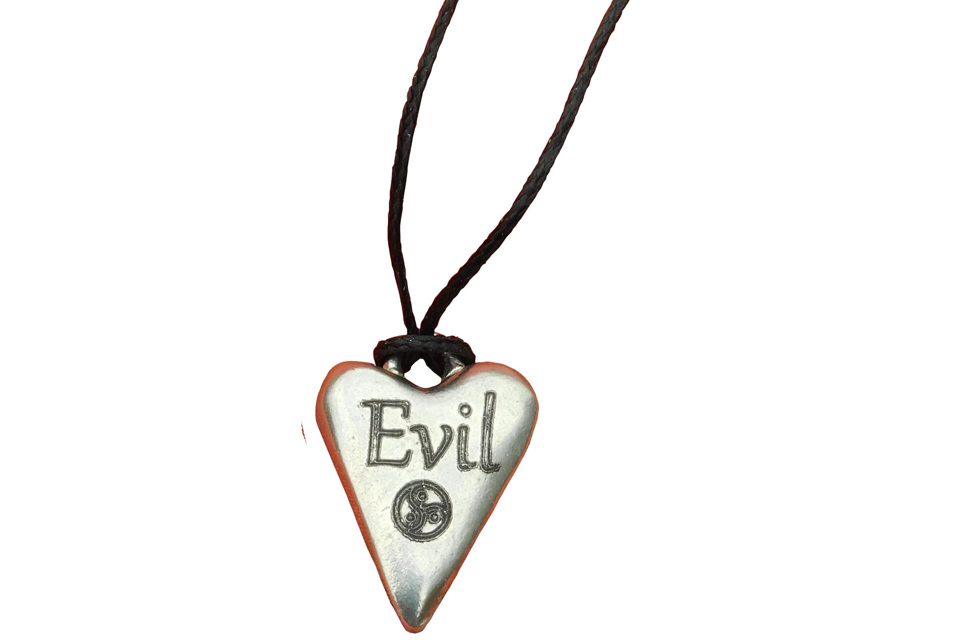 BDSM Evil Pendant, Erotic Sub Gift. Adjustable Waxed Cord. Hand Cast Pewter.