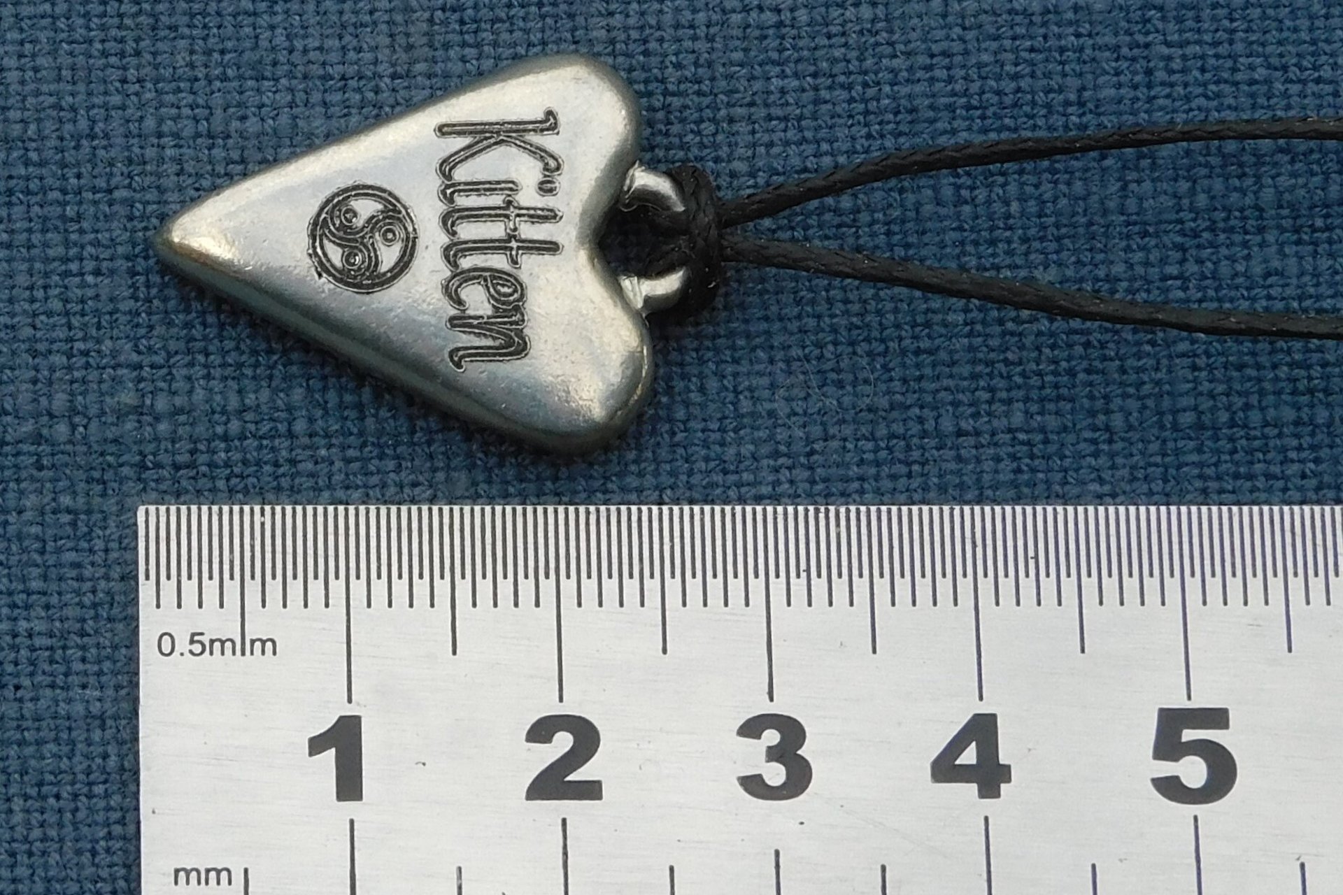 BDSM Kitten Pendant, Erotic Sub Gift. Adjustable Waxed Cord. Hand Cast Pewter.
