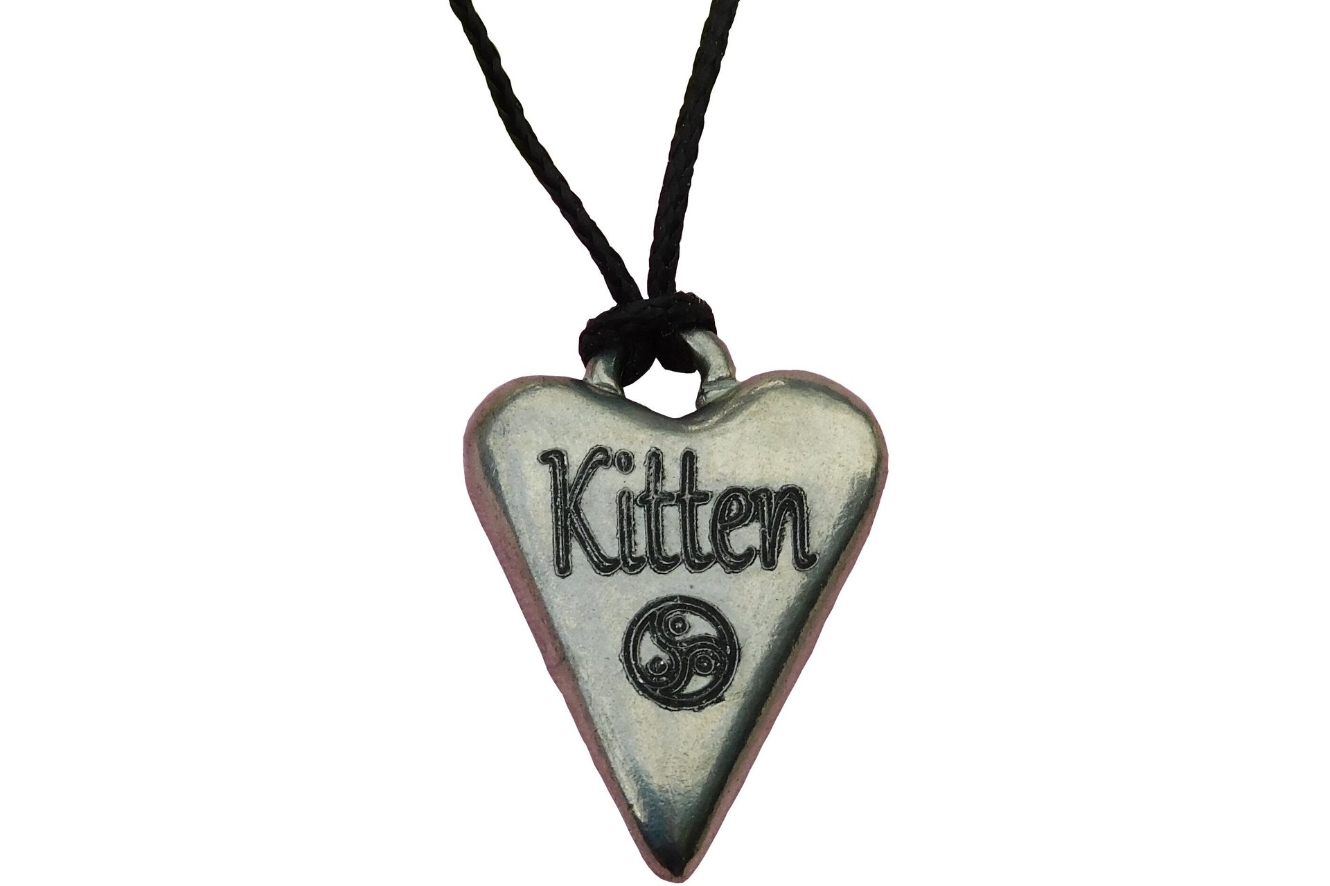 BDSM Kitten Pendant, Erotic Sub Gift. Adjustable Waxed Cord. Hand Cast Pewter.