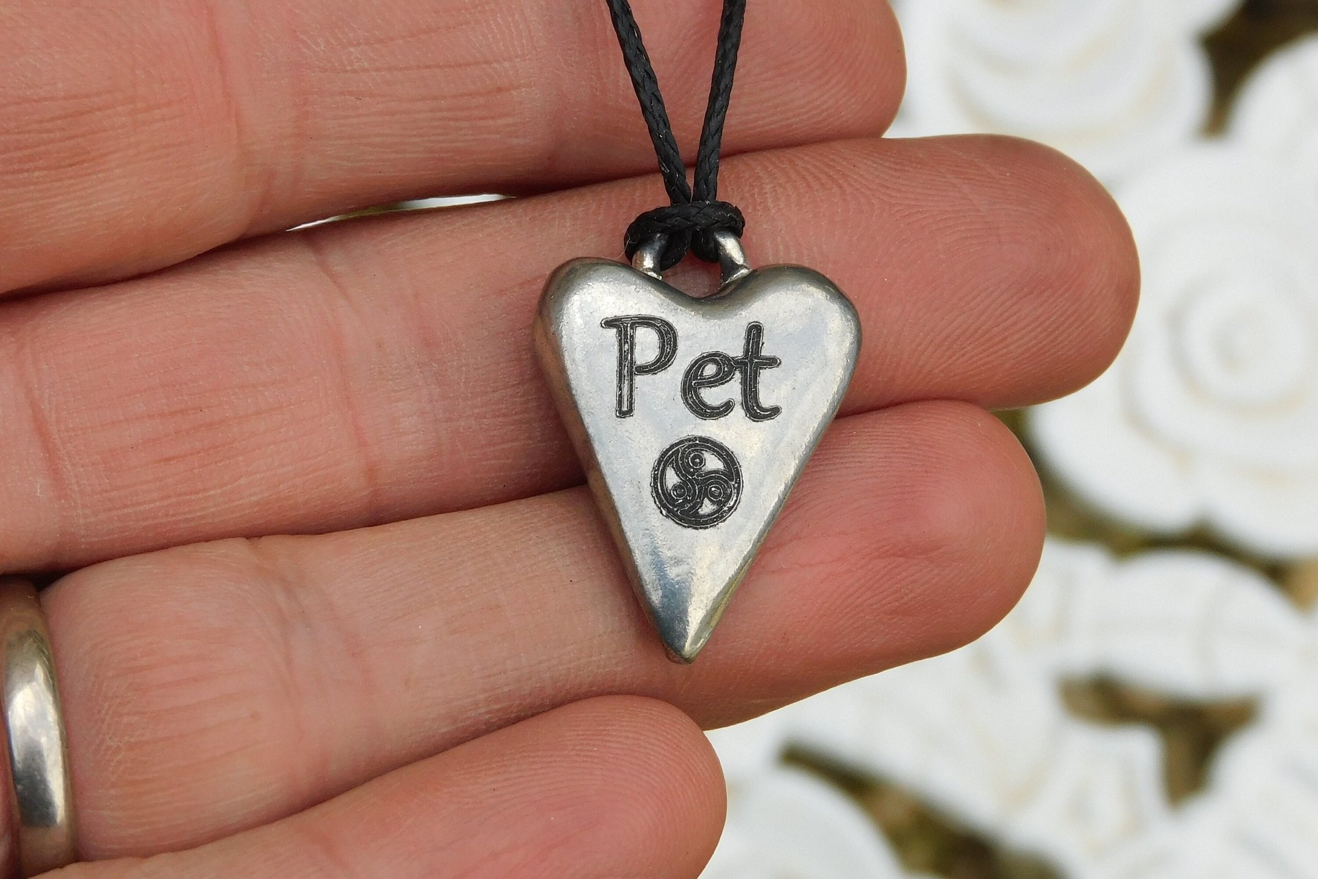 BDSM ‘Pet’ Pendant, Erotic Sub Gift. Adjustable Waxed Cord. Hand Cast Pewter.