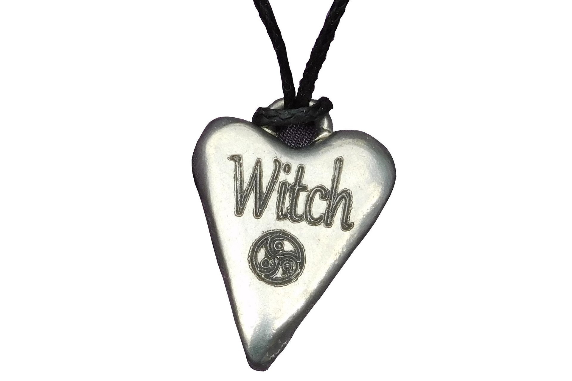 BDSM Witch Pendant, Erotic Sub Gift. Adjustable Waxed Cord. Hand Cast Pewter.