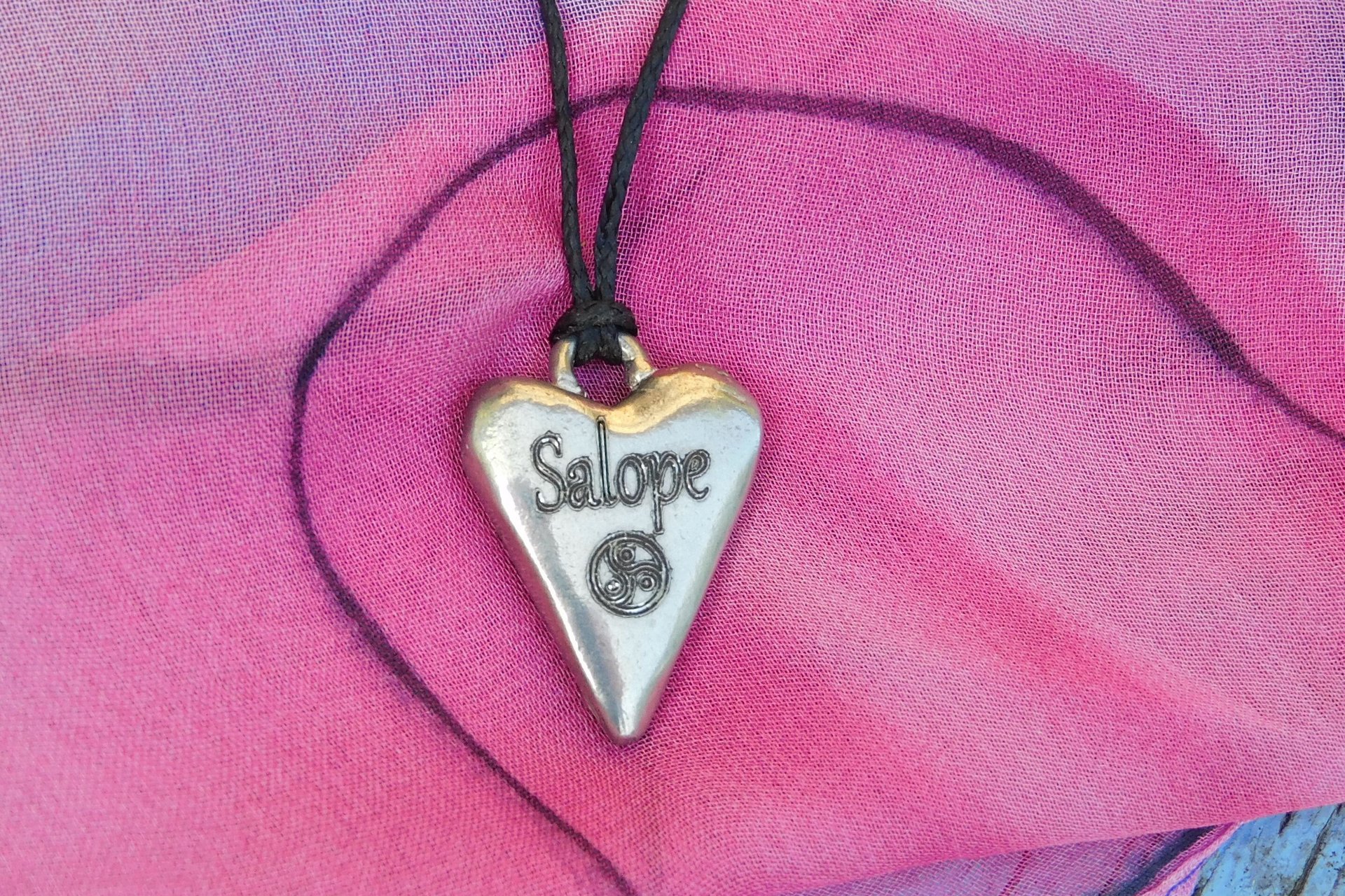 BDSM Salope (Whore) Pendant, Erotic Sub Gift. Adjustable Waxed Cord. Hand Cast Pewter.