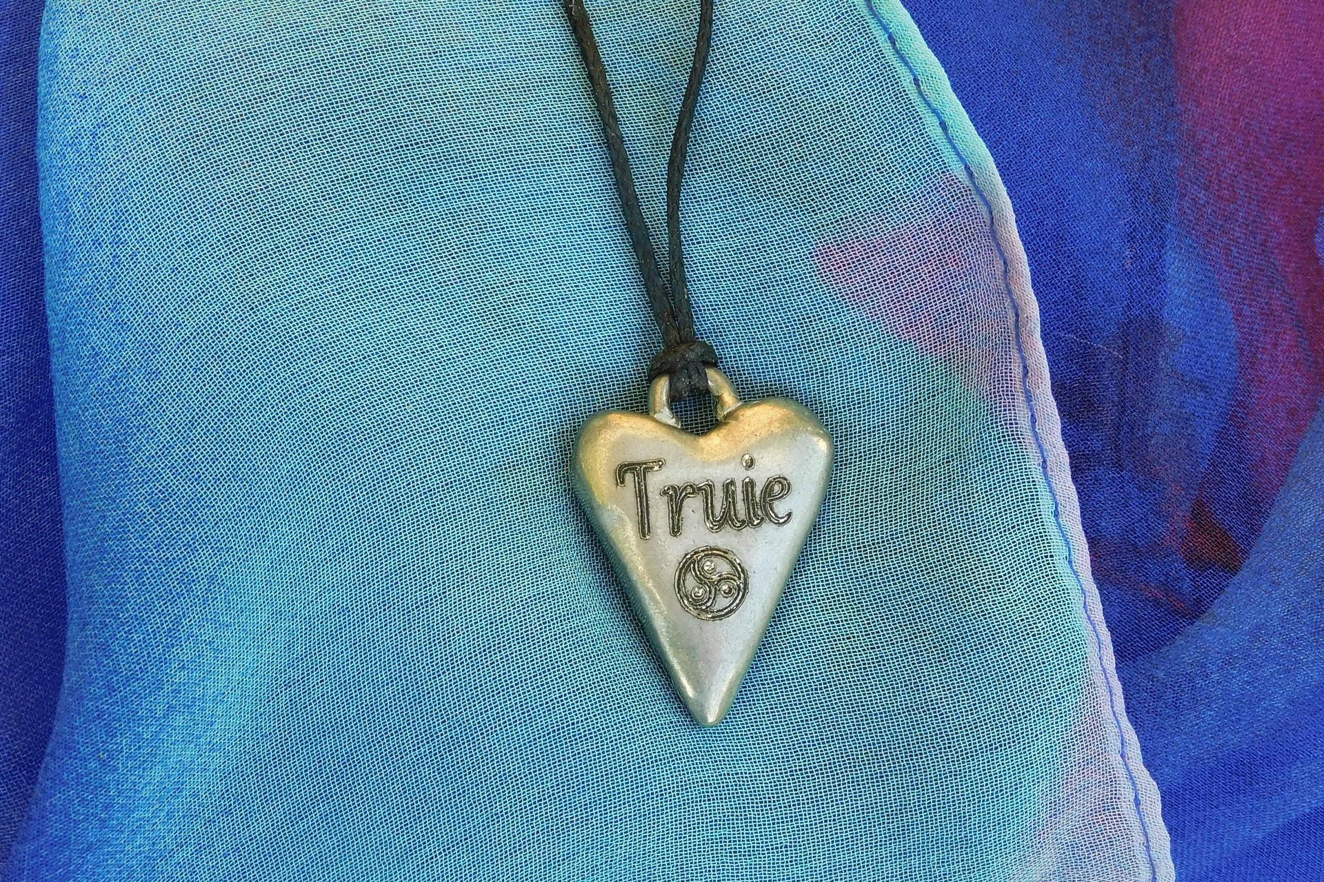 BDSM Truie Pendant, Erotic Sub Gift. Adjustable Waxed Cord. Hand Cast Pewter.