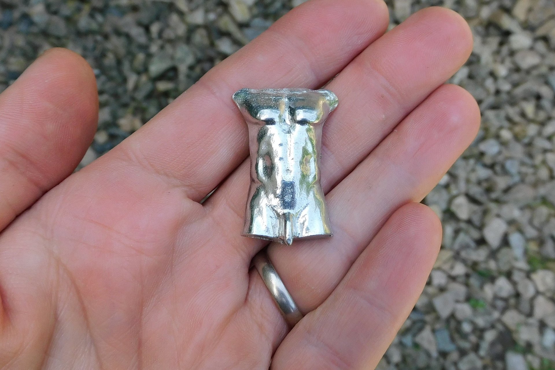 Male Torso Brooch - Front View
