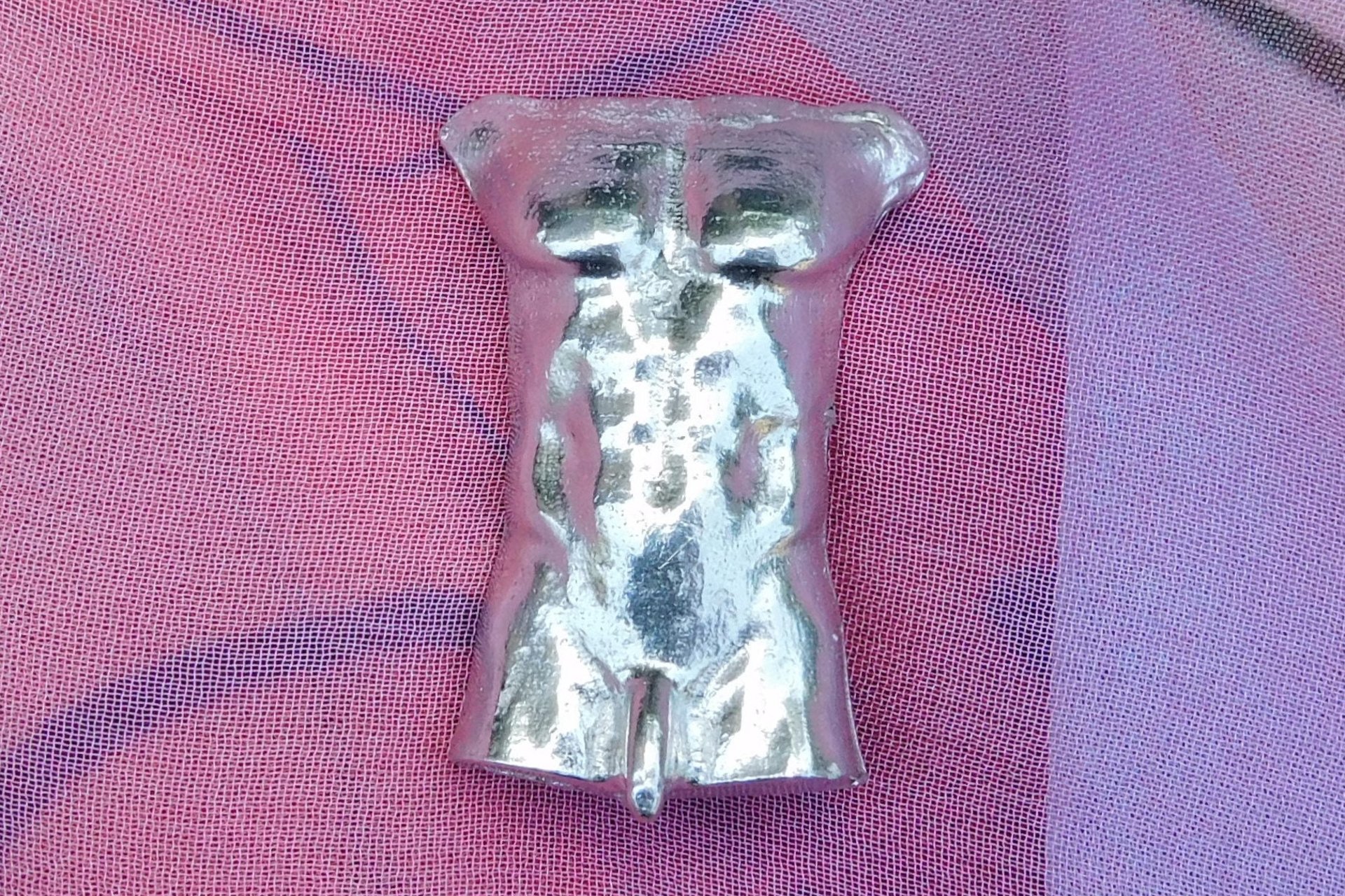 Male Torso Brooch - Front View