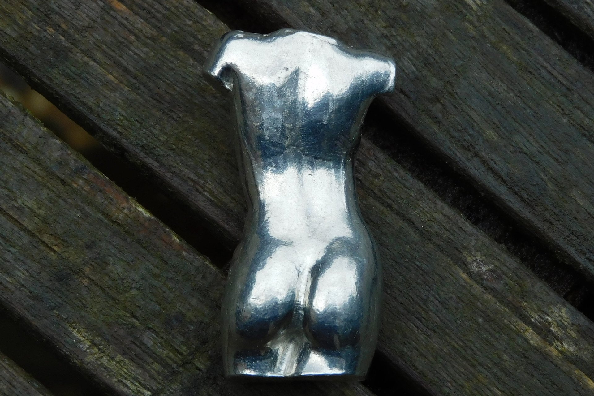 Female Torso. Hand Cast Pewter.