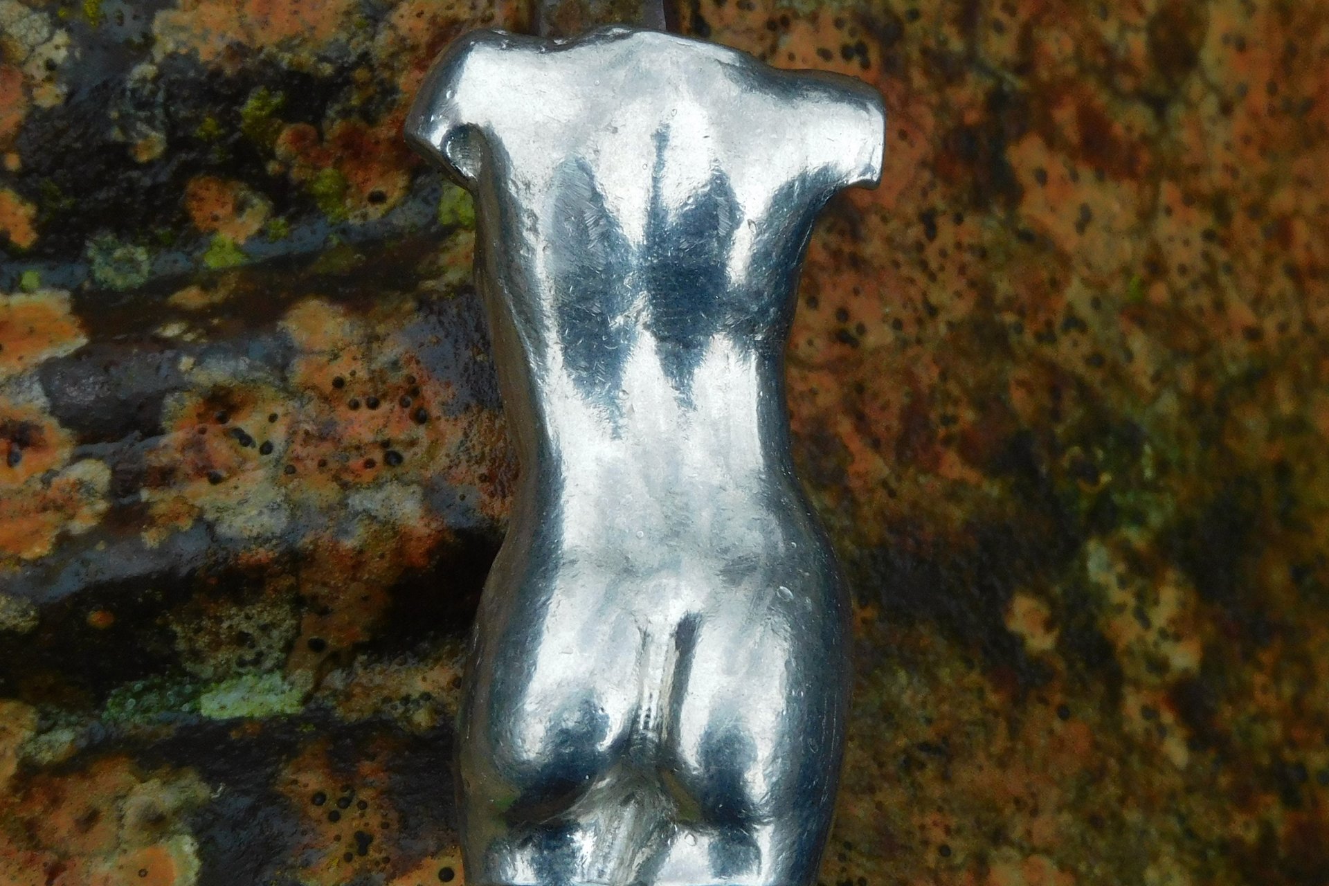 Female Torso. Hand Cast Pewter.