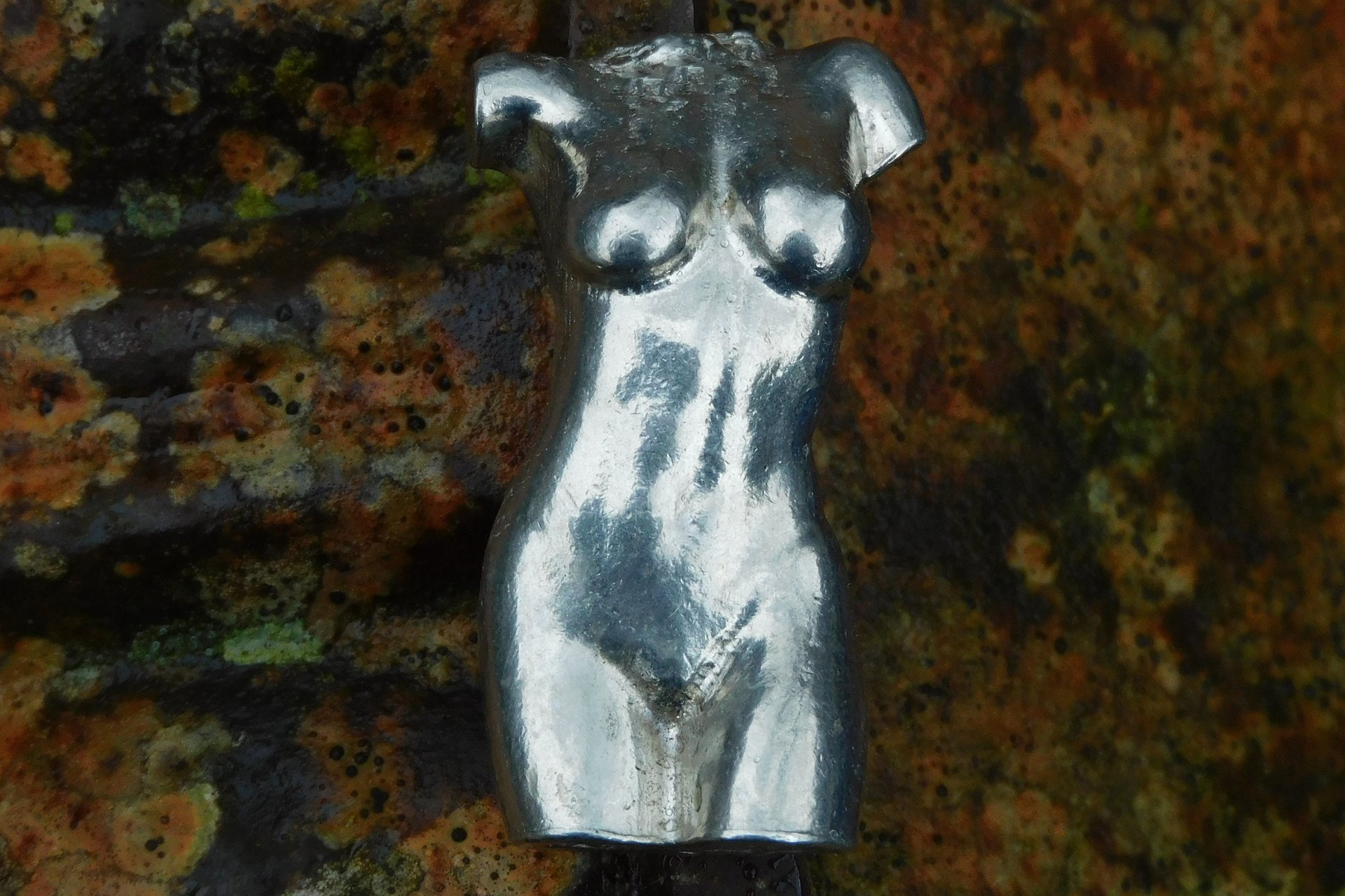 Female Torso. Hand Cast Pewter.