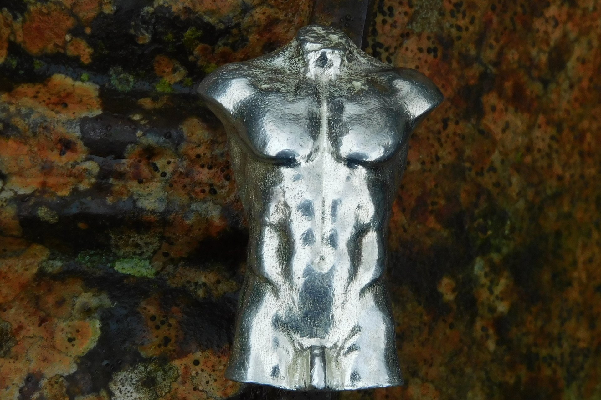 Male Torso. Hand Cast Pewter