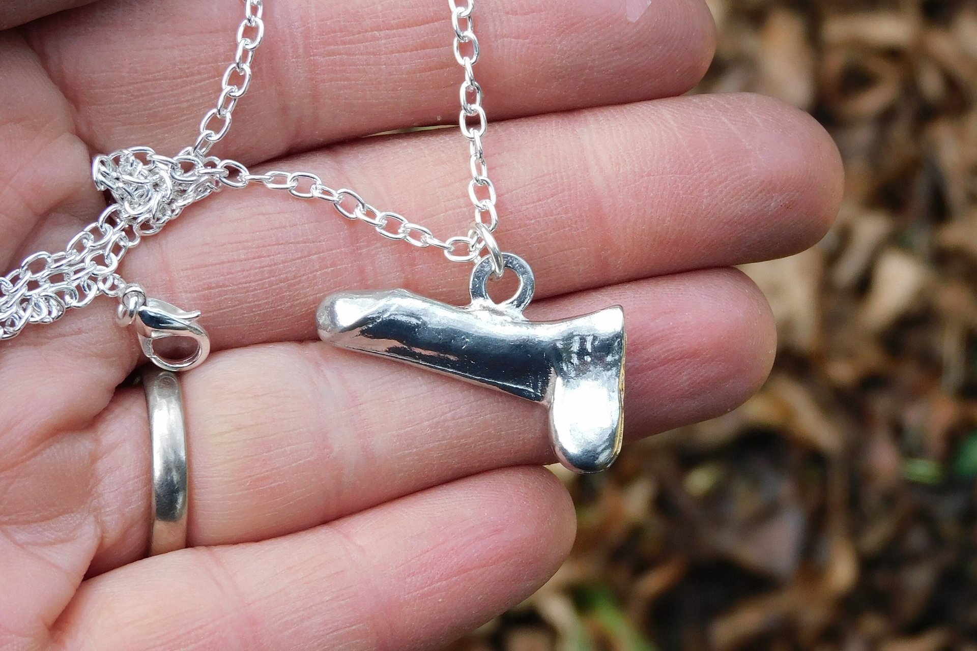 Penis Pendant Necklace – Erotic Jewelry. Hand Cast Pewter.