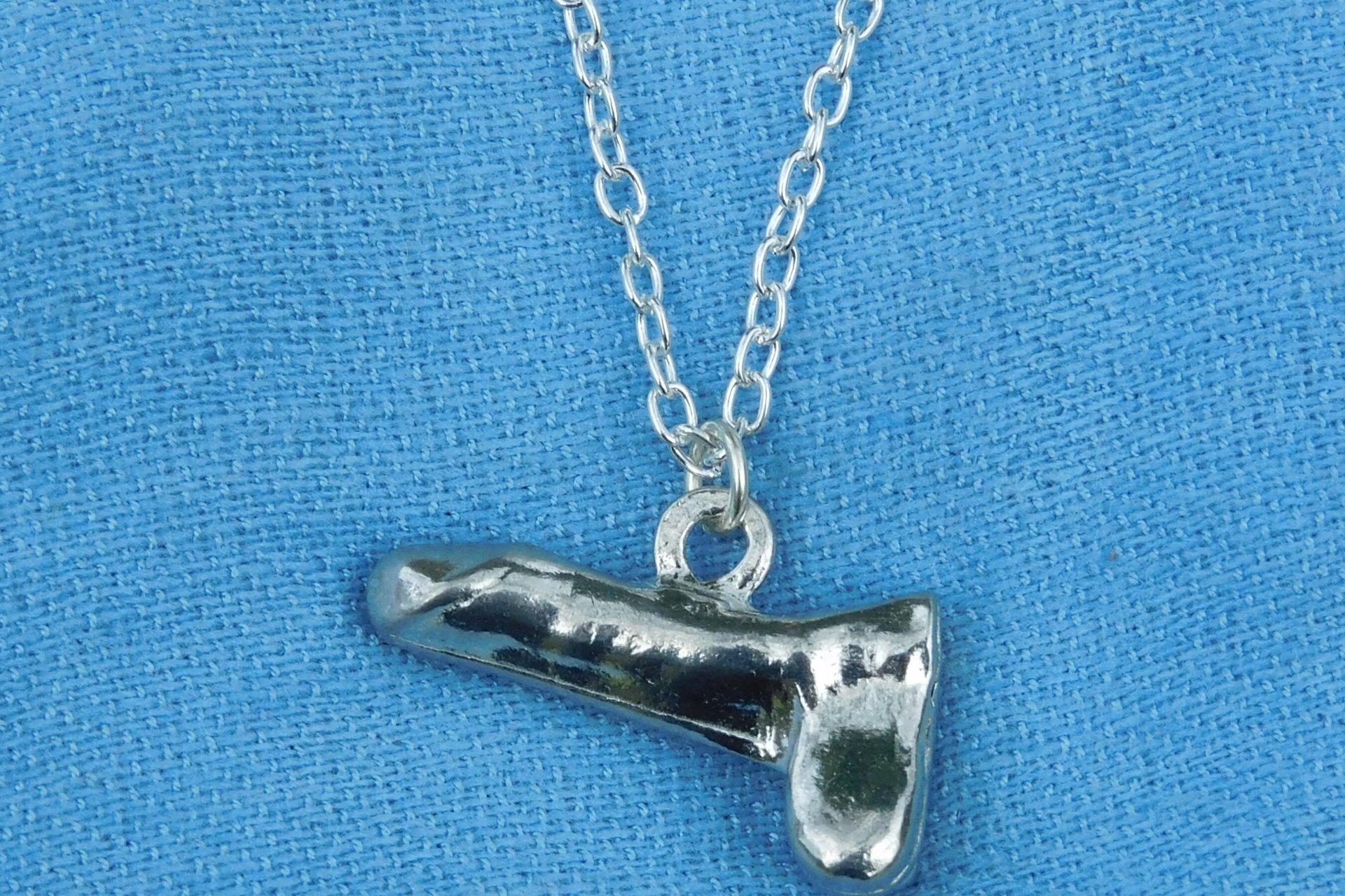 Penis Pendant Necklace – Erotic Jewelry. Hand Cast Pewter.