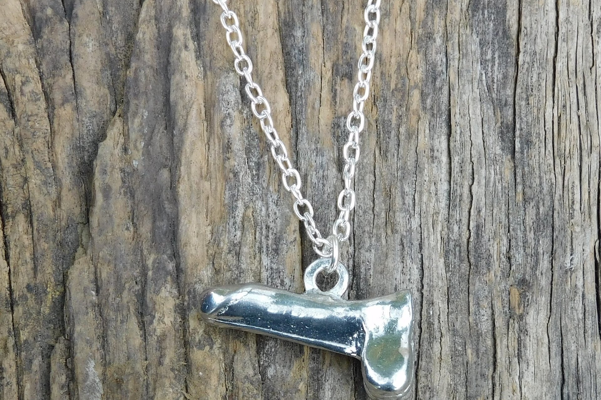 Penis Pendant Necklace – Erotic Jewelry. Hand Cast Pewter.