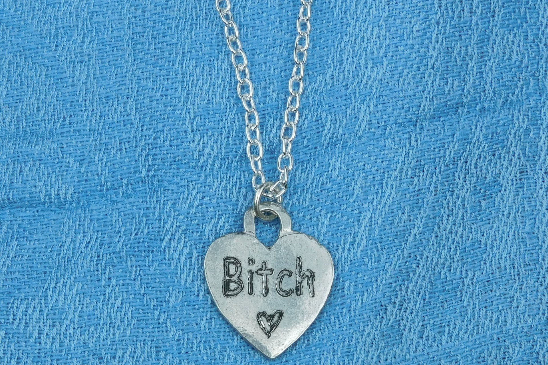 BDSM Bitch Pendant. Hand Cast Pewter. 