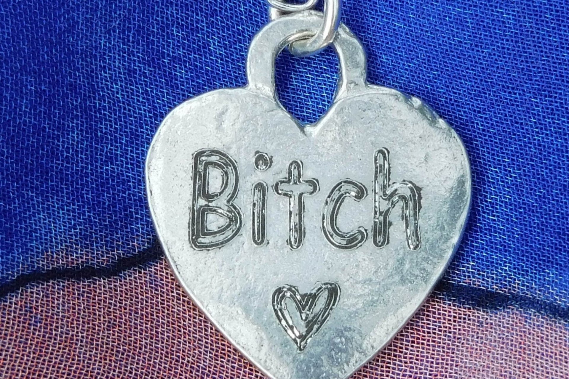 BDSM Bitch Pendant. Hand Cast Pewter. 
