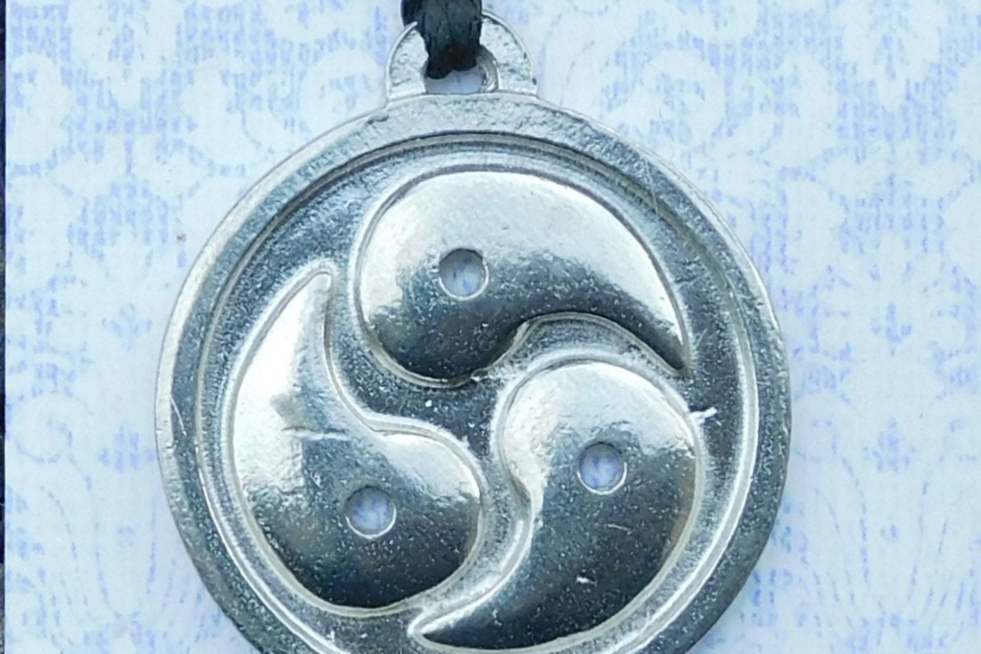 BDSM Triskelion Pendant on Adjustable Cord. Hand Cast Pewter.
