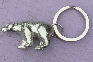 LGBTQ+ Bear Culture Keyring. Hand Cast Pewter.