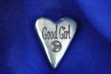 BDSM Good Girl Pocket Token, Erotic Sub Gift. Hand Cast Pewter.