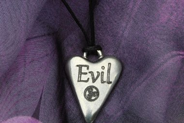 BDSM Evil Pendant, Erotic Sub Gift. Adjustable Waxed Cord. Hand Cast Pewter.