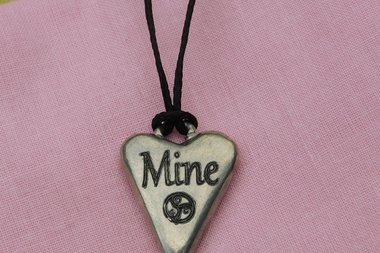 BDSM Mine Pendant, Erotic Sub Gift. Adjustable Waxed Cord. Hand Cast Pewter.