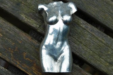 Female Torso. Hand Cast Pewter.