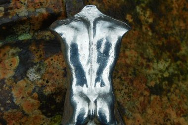 Male Torso with Erection. Hand Cast Pewter.