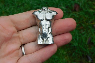 Male Torso. Hand Cast Pewter