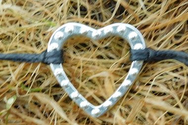 Heart Shaped Day Collar  – Symbol of Commitment and Trust. Hand Cast Pewter.